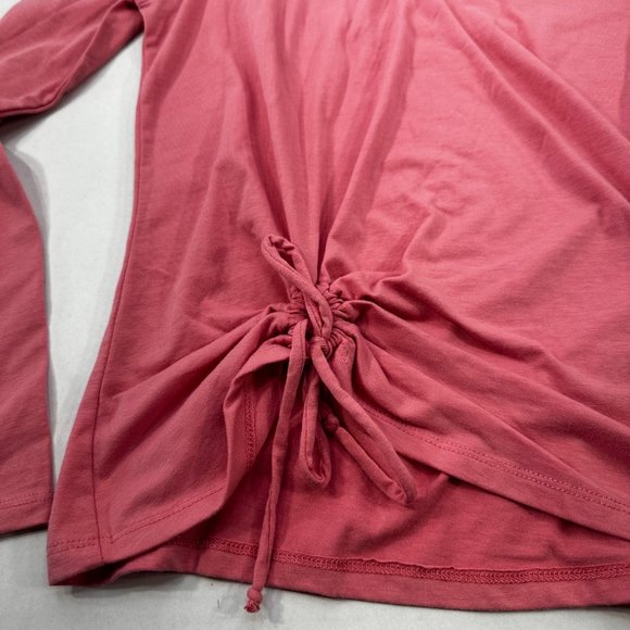 Selfie Women's Sz Medium Long Sleeve Tee Shirt Gather And Tied On Front Pink New - Picture 14 of 16